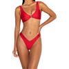 FAE House - Kendall Bikini Top - Hibiscus - Lussuoso Costume da Bagno da Donna - Rosso - Tessuto 100% Sostenibile ECONYL® - Lavaggio a Mano a Freddo - Dettaglio Chiusura in Oro - Taglia L