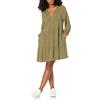 The Drop @caralynmirand Mini Vestito Svasato con Volant sul Collo da Donna, Oliva, XL