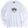 Alpha Industries Basic T LS a Maniche Lunghe per Uomo White