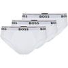BOSS Hugo Boss - Confezione da 3 Slip da Uomo Classic Regular Fit Stretch, Bianco, XL