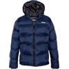 Schott NYC IDAHO2, Piumino con Cappuccio con Cerniera Unisex - Adulto, Blu Reale, S