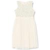 Maya Deluxe Midi Dress for Girls Sequins Embellished Party Tutu Bridesmaids Wedding with Belt Bow Vestito, Avorio, 3-4 Anni Bambina