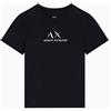 Armani Exchange Regular Boxy Chest Logo Tee T-Shirt Donna (Pacco da 1)