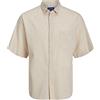 JACK & JONES Jorflores Linen - Maglietta SS Camicia Uomo (Pacco da 1)