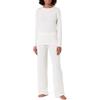 Emporio Armani Pigiama Lungo Donna in Lana Tech Bianco M, Bianco, M