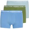 Karl Lagerfeld Uomo Logo Trunk Multiband (3 Pack) Sterling/Dill/Silver L