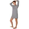 Petit Bateau A0AXV Camicia Da Notte A Manica Lunga Donna Per Fumare/Marshmallow. XL