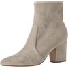 Amazon Essentials Stivaletto alla Caviglia Aderente ed Elasticizzato con Tacco Donna, Grigio Tortora Micro Scamosciato, 44 EU Larga