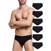 POMPEA 6 Pezzi Slip Uomo in Cotone, Mutande in Tessuto Jersey con Cinturino Elastico in Vita
