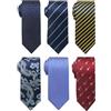 Passabin Cravatta per uomo Cravatta Tessuto Jacquard Cravatte Set 6 PZ, A righe blu, blu Paisley, oro a righe, fiore rosso, punto blu, 2.95 inches*57.5 inches