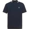 JP 1880 Polo da Uomo, in piqué, a Mezza Barra, Fino a 8 XL, Colore: Blu Notte, L