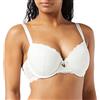 Dorina Reggiseno Donna Celine Demi - Leggermente Imbottito, con Ferretto, Coppe Preformate, Pizzo Floreale, e Fasce a U di Supporto, Avorio
