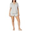 Amazon Essentials Pigiama da Donna in Cotone Modale con Colletto a tacca (Disponibile in Taglie Forti), Grigio Erica, XS