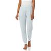 Amazon Essentials Pantaloni Pigiama in Jersey Leggero Lavorato a Maglia Stile Jogger, per Relax o da Notte, con Tasche Donna, Blu Chiaro Rosato Leopardata, XL