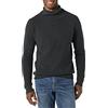 Amazon Essentials Maglione Dolcevita a Coste in Cotone 100% Uomo, Carbone Puntinato, XL