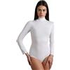 Lovable Maglia Manica Lunga Body con Collo Alto Lupetto in Tessuto Thermaltech | Cotone e Viscosa Elasticizzati, Traspirante | Maglieria Donna, Bianco, S