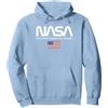 NASA - Fly What Others Only Imagine Felpa con Cappuccio, Unisex per Adulti, Blu Polveroso, M