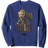Marvel Guardians Vol.2 I AM Groot Cute Angry Felpa, Unisex per Adulti, Navy, S