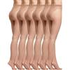 POMPEA 6 Paia Collant Donna 7 Denari Velati, Calze Donna Estive con Corpino Bikini Effetto Pizzo, Tassello Rinforato e Punte Invisibili