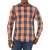Amazon Essentials Camicia in Popeline a Maniche Lunghe Slim Uomo, Arancione Blu Bisonti, XS