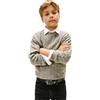 Tommy Hilfiger Bambino Pullover Cotton Cable con Scollo Rotondo, Marrone (Mid Grey Heather), 3 Anni