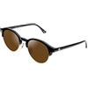 Clandestine - Occhiali da Sole Sferico 9 Black Gold Dark Green - Lenti HD in Nylon Marrone e Montatura di PC+ e Acciaio Inox - Occhiali Unisex - Smart Vision Technology - Più Nitidezza e Meno Riflessi