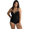 Ulla Popken Costume da Bagno da Donna, con Ferretto, Nero, 54