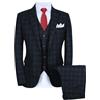 MOGU Tuta Blazer da Uomo, 3 Pezzi, vestibilità Aderente, a Quadretti, Giacca + Gilet + Pantaloni, Grigio., 58