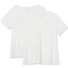 Amazon Essentials T-Shirt da Donna a Maniche Corte con Scollo a V (Disponibile in Taglie Forti), Confezione da 2, Bianco, 4X