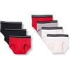 Amazon Essentials Slip in Cotone Traspirante Senza Etichette Uomo, Confezione da 7, Bianco/Grigio/Rosso, XXL