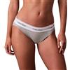 Calvin Klein Donna Slip Taglio Bikini con Fascia con Logo, Grigio (Grey Heather), S