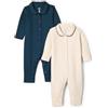 Amazon Essentials x Sofia Grainge Body a Maniche Lunghe in Jersey di Cotone Elasticizzato con Colletto a Volant Unisex - Bambini e ragazzi, Confezione da 2