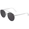 CLANDESTINE - Occhiali da Sole Pure 16 Silver Navy Grey - Lenti in Nylon Grigio e Montatura in Acciaio - Occhiali da Sole Unisex - Smart Vision Technology - Più Nitidezza e Meno Riflessi