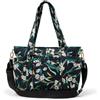 Amazon Essentials Borsa Tote in Cotone Trapuntato Donna, Floreale Nero, Taglia unica