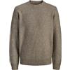 JACK & JONES Jprblawilson Knit Crew Neck, Brindle, L Uomo