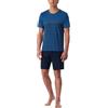 Uncover by Schiesser Uncover By Schiesser - Pigiama da Uomo con Maglietta e Pantaloni Corti - Pigiameria (Confezione da 1), Blu_184224, 60