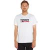 Tommy Jeans Tjm Reg Corp Logo Tee Dm0dm15379, Magliette a maniche corte Uomo, Bianco (White), S