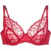 Dorina Perfect Lace Reggiseno a Coppa Intera con Ferretto - Leggermente Imbottito per Forma Naturale - Tessuto Liscio e Supporto Regolabile, Rosso