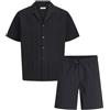 JACK & JONES Shirt Jjetyson Resort Maglietta SS SN Set MP, Nero, XS (Pacco da 2) Uomo