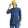 G-STAR Donna Slim Western Shirt, Blu (worn in windward D24343-D252-G749), M