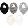 PIPPI Halstücher 5er Pack Baby Lätzchen Dreieckstücher, Foulard Unisex - Bimbi 0-24, Bianco (White 100), Taglia unica