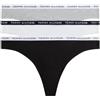 Tommy Hilfiger Perizomi Confezione da 3 Donna Tanga, Multicolore (Medium Grey Heather/White/Black), M