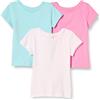 Amazon Essentials Maglietta a maniche corte da bambina (precedentemente Spotted Zebra), confezione da 3, colore: blu acqua/rosa/bianco, 10 anni