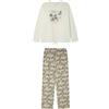 Women'secret Pijama de Manga Larga Pantalón Largo Colección Multilicense Urban Pigiama, Avorio, XS Donna