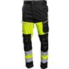 Högert Technik - Pantalone Alta visibilità Greg, Giallo, Pantalone da Uomo con Stampe Riflettenti segmentate, Tasche per Ginocchiere, Waist System, EN ISO 20471 Classe 1, 240 g/m², 2XL