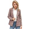 Allegra K Giacca da donna con risvolto dentellato a un bottone, boyfriend blazer, completo pied de poule, per lavoro e ufficio, blazer, giacca, Borgogna, Small