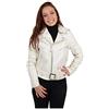 Schott NYC LCW8600, Giacca di Pelle, Donna, Bianco (Off White), S