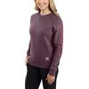 Carhartt Relaxed Fit Midweight Crewneck Block Logo Sleeve Graphic Sweatshirt, Maglia di tuta, Donna, Blackberry Heather, XS