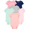Simple Joys by Carter's 6-Pack Short-Sleeve Bodysuit Body, Multicolore/Colori A Tinta Unita, Prematuro (Pacco da 6) Bimba