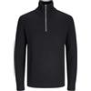 JACK & JONES Male Cardigan con Cerniera a Quarti in Tinta Unita Cardigan con Cerniera a Quarto, Nero, XL